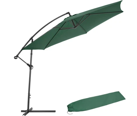 Parasol Colgante Lateral Aluminio 3 m Color Verde