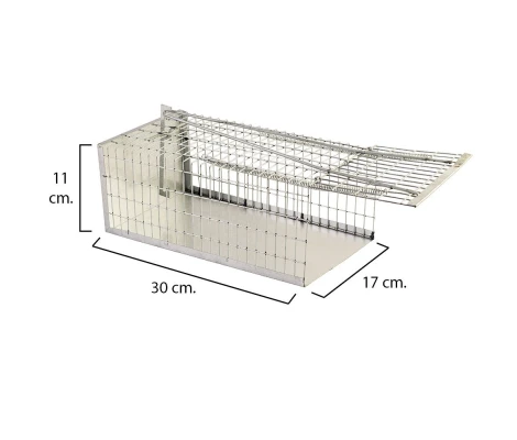 Trampa Ratas Jaula Metal Completa 30 X 17 X 11 cm