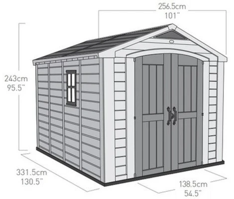 Keter Caseta De Resina Factor 8X11 - 209876 - 256,5x331,5x243 cm y 8,1 m²