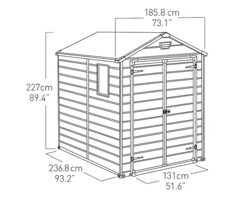 Keter Caseta De Resina MANOR 6X8 DD - 203522 - 185.5 X 236.8 X 227 cm