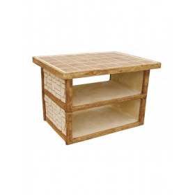 Framusa Mesa Auxiliar Barbacoa Lisa Tostado Madera Ocre