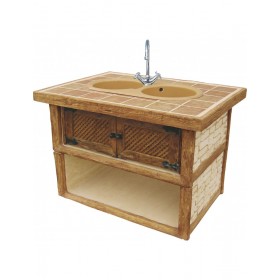 Framusa Mesa Auxiliar Barbacoa Magui Tostado Madera Ocre