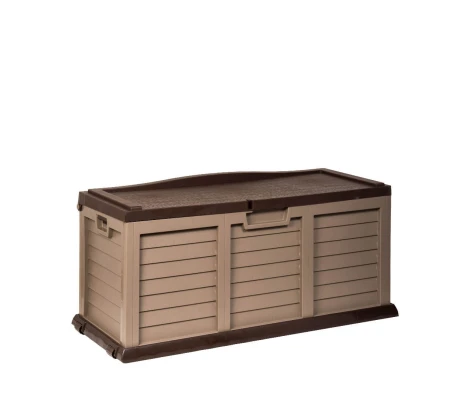 Baúl Resina Con Asiento Mediano Moka Marrón 270L