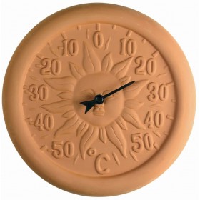 Garden Reloj Thermometer Terracotta 30cm Gardman