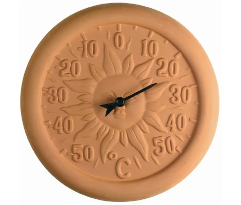 Garden Reloj Thermometer Terracotta 30cm Gardman