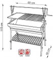 Imex El Zorro Barbacoa Con Parrilla-Plancha y Elevador 60x50x115 cm 71763