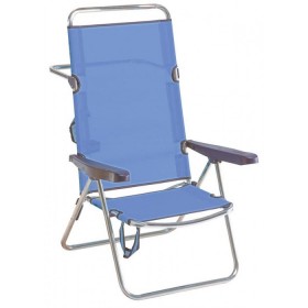 Silla Alta De Playa 4 Posiciones Con Asas Azul