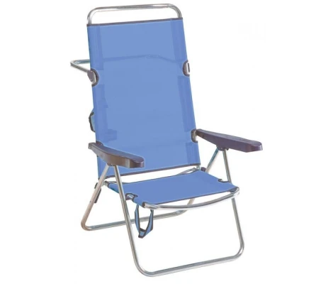 Silla Alta De Playa 4 Posiciones Con Asas Azul