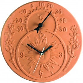 Gardman Reloj Thermometer Terracotta 30cm