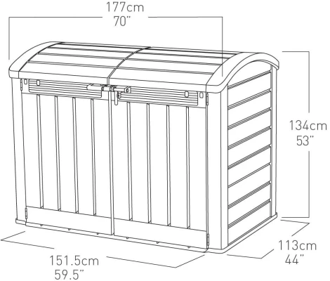 Keter Cobertizo Store-it-Out Ultra 177x113x134 cm y 2000 Litros Resina