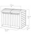 Keter Cobertizo Store-it-Out Ultra 177x113x134 cm y 2000 Litros Resina