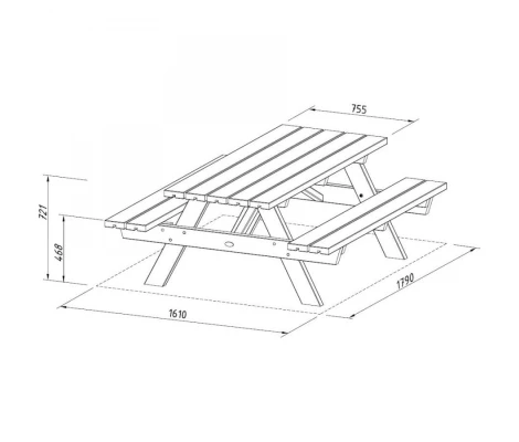Palmako Mesa Picnic Ruby 18 Verde ( 179 x 161 x 72 cm )