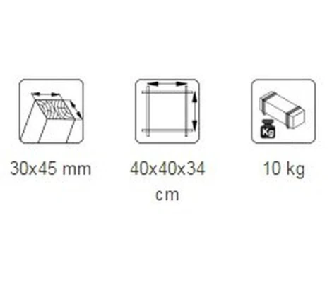 Palmako Pack 6 Jardineras De Madera Tove 40 x 40 x 34 cm