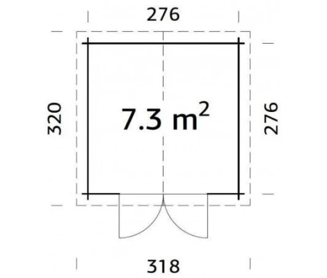 Palmako Cobertizo De Madera Ralf 7.3 m2 296 x 296 cm fr28-3030-3