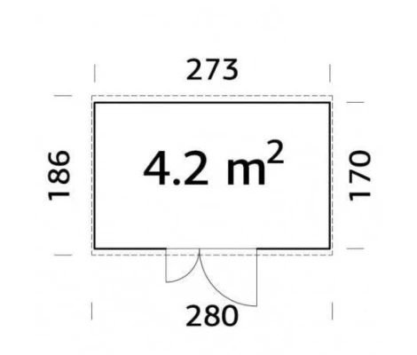 Palmako Cobertizo De Madera Leif 4.5 m2 273 x 170 cm el16-2717