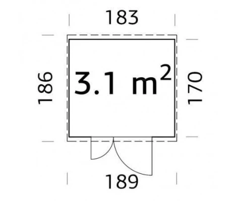 Palmako Cobertizo De Madera Leif 3.1 m2 189 x 186 cm el16-1817-1