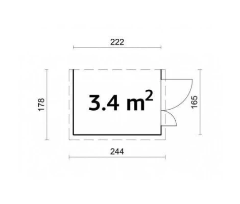 Cobertizo De Madera Palmako Mia 3.4 m2 222 x 165 cm el16-2217