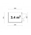 Cobertizo De Madera Palmako Mia 3.4 m2 222 x 165 cm el16-2217