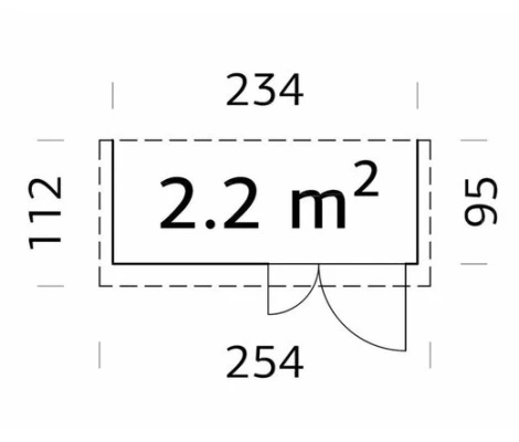 Palmako Cobertizo De Madera Leif 2.2 m2 254 x 112cm el16-2309