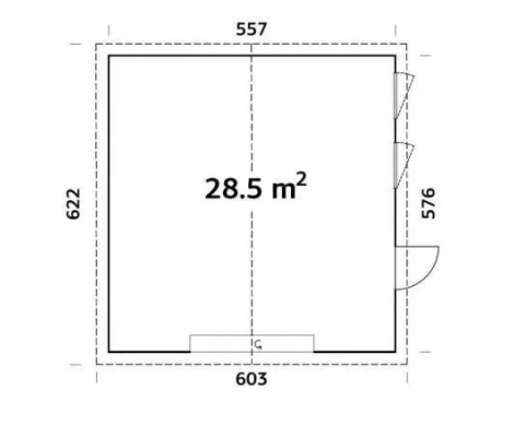 Palmako Casita Nordica De Madera Andre 28.5 m2 557 x 576 cm el18-5658