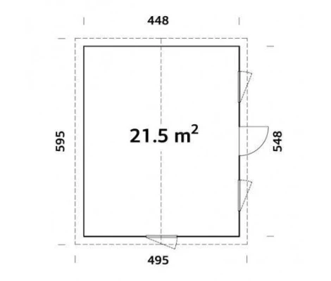 Palmako Casa Nórdica De Madera Pernilla 21.5 m2 448 x 548 cm el18-4555-2