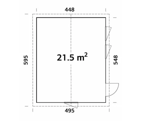 Palmako Casa Nórdica De Madera Charlotte 21.5 m2 448 x 548 cm el18-4555