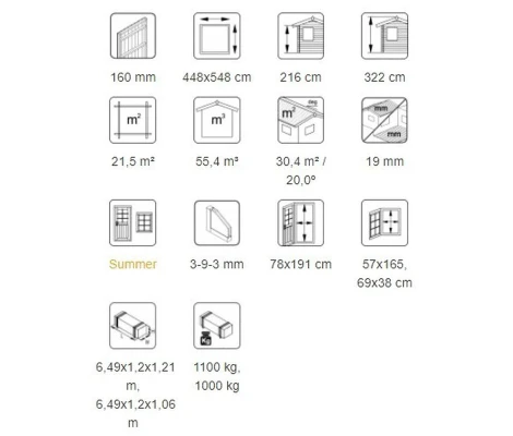 Palmako Casa Nórdica De Madera Charlotte 21.5 m2 448 x 548 cm el18-4555