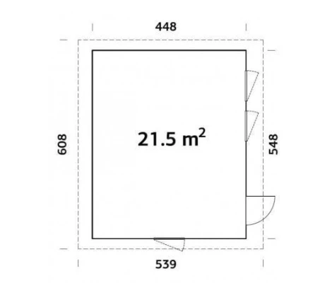 Palmako Casita De Madera Nordica  Annika 21.5 m2 448 x 548 cm el18-4555-1
