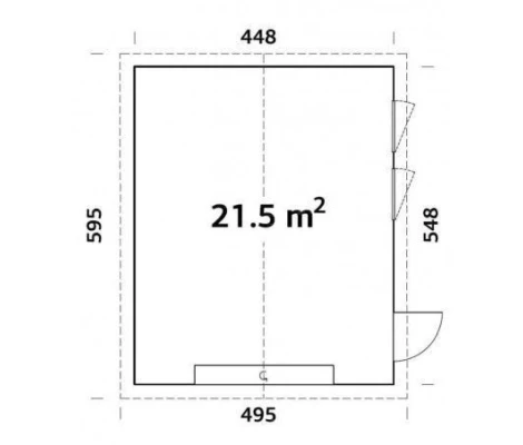 Palmako Casa Nórdica De Madera Andre 21.5 m2 448 x 548 cm el18-4555-3