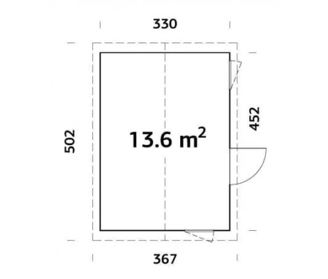 Palmako Casa Nórdica De Madera Hedwig 13.6 m2 330 x 454 cm el18-4633