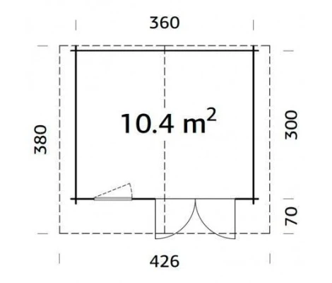 Palmako Cabaña De Madera Emma 10.4 m2 380 x 320 cm fr34-3832-3