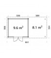 Palmako Cabaña De Madera Elsa 9.6 + 8.1 m2 637 x 320 cm fr28-6432