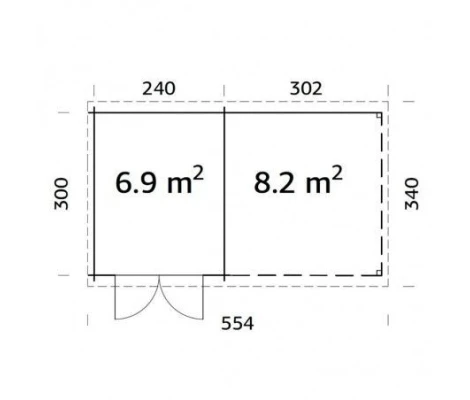 Palmako Cabaña De Madera Ella 6.9 + 8.2 m2 550 x 320 cm frb28-5330