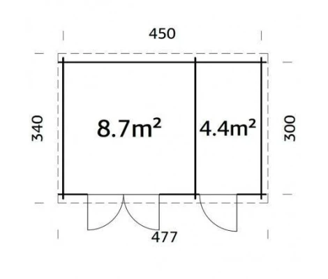 Palmako Cabaña De Madera Ella 13.1 m2 477 x 340 cm fr28-4732
