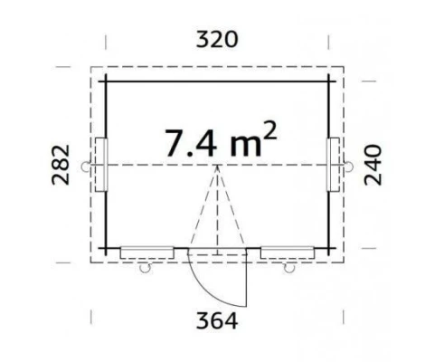 Palmako Cabaña De Madera Claudia 7.4 m2  ( 340 x 260 cm )