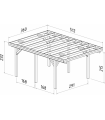 Palmako Carport Garaje De Madera karl 11.7 m2 360 x 512 cm cp3651
