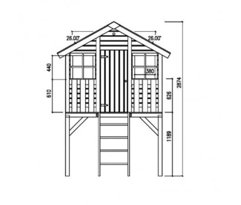 Palmako Casita Infantil De Madera Toby 2.1 m2 212 x 284 cm eld16-1819