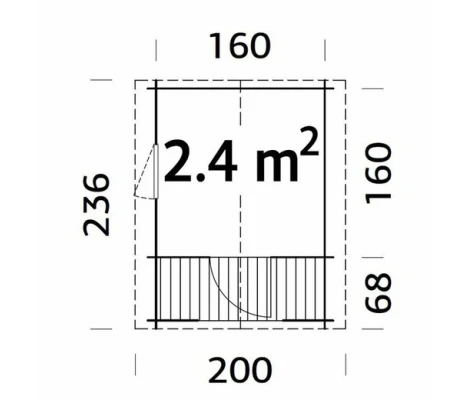 Palmako Casita Infantil De Madera Sam 2.4 m2 200 x 236 cm fr19-1824