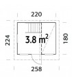 Palmako Casita Infantil De Madera Tom 3.8 m2 258 x 224 cm