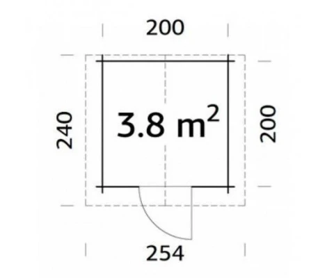 Palmako Cabaña De Madera Vivian 3.8 m2 220 x 220 cm fr28-2222