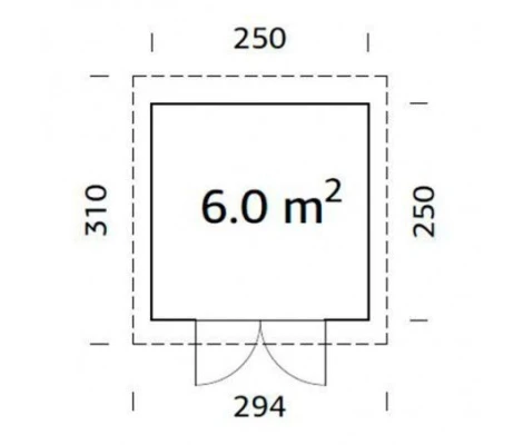 Palmako Cabaña De Madera Lara 6.0 m2 250 x 250 cm fr28-2524