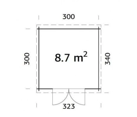 Palmako Cabaña De Madera Ella 8.7 m2 320 x 320 cm frb28-3232-3