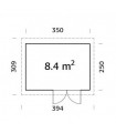 Palmako Cabaña De Madera  Lara 8.4 m2 350 x 250 cm fr28-3524