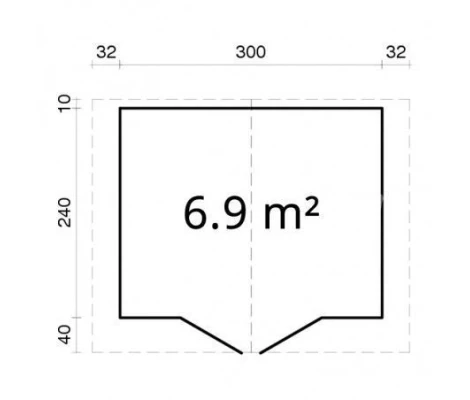 Palmako Cabaña De Madera Vivian 6.9 m2 320 x 260 cm fr28-3226-3