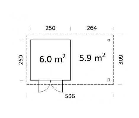 Palmako Cabaña De Madera Lara 6.0 + 5.9 m2 487 x 250 cm fr28-4925