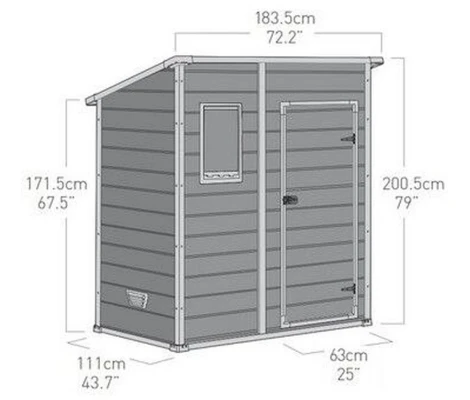 Keter Caseta De Resina MANOR PENT 6X4  - 217314 - 183.5 X 111 X 200.5 cm