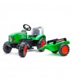 FALK Tractor Verde De Pedales y Remolque Supercharger