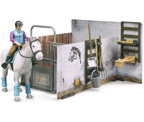 Establo Con Caballo y Jinete Bruder Bworld