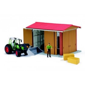 Bruder Nave De Granja Con Figura y Tractor Fendt 209 Con Pala