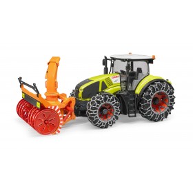 Bruder Tractor Class Axion 950 Con Cadenas De Nieve y  Quitanieves